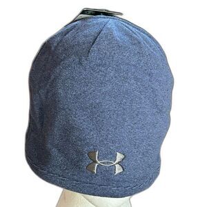 Men's Beanie Hat Under Armour Coldgear Blue Fleece Winter Ski Snow
